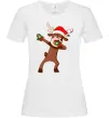 Жіноча футболка Dabbing Christmas deer Білий Жіноча футболка Dabbing Christmas deer Білий фото