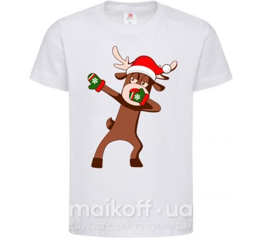 Детская футболка Dabbing Christmas deer Белый фото
