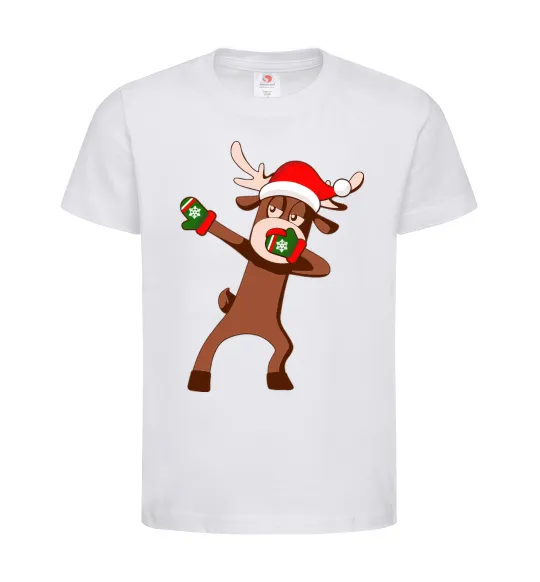 Детская футболка Dabbing Christmas deer Белый фото