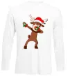 Лонгслів Dabbing Christmas deer Білий Лонгслів Dabbing Christmas deer Білий фото