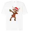 Футболка Оверсайз Dabbing Christmas deer Білий Футболка Оверсайз Dabbing Christmas deer Білий фото