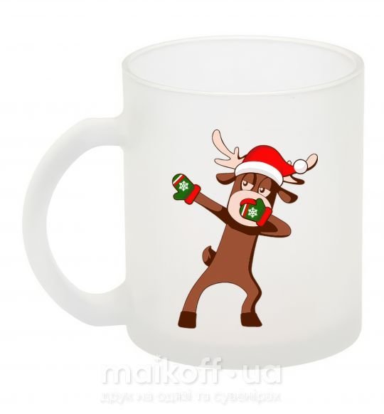 Чашка стеклянная Dabbing Christmas deer Фроузен фото