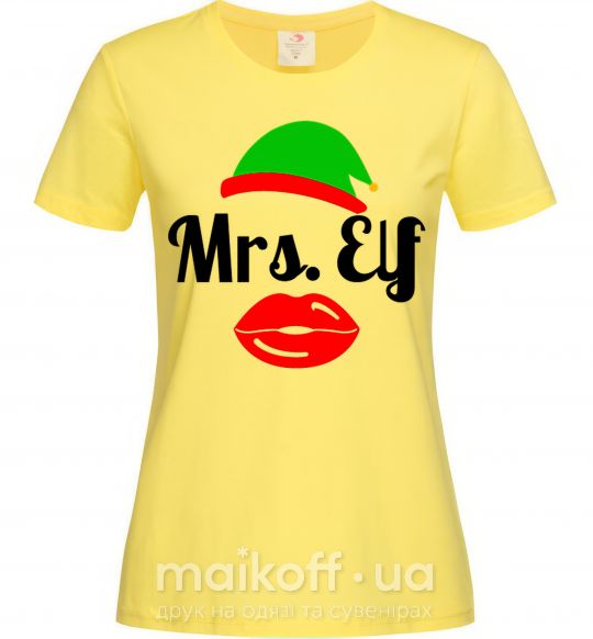 Женская футболка Mrs. Elf Лимонный фото
