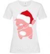 Женская футболка Dabbing christmas pig Белый фото