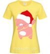 Женская футболка Dabbing christmas pig Лимонный фото