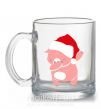 Чашка стеклянная Dabbing christmas pig Прозрачный фото