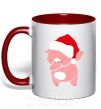 Чашка з кольоровою ручкою Dabbing christmas pig Червоний фото