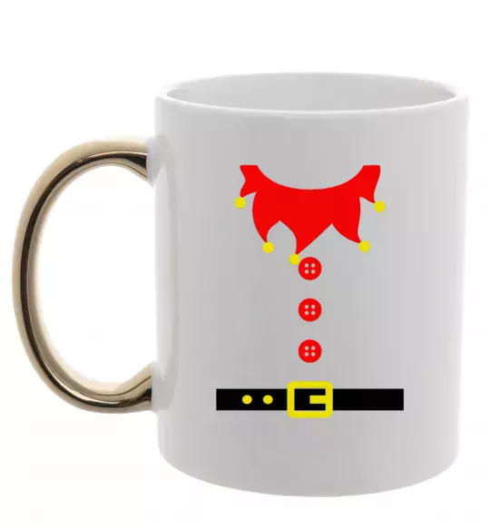 Чашка с цветной ручкой Костюм "Ельф" Золото фото