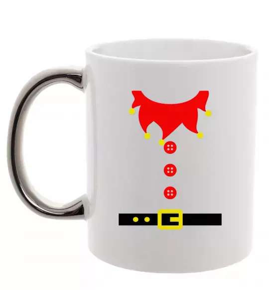 Чашка с цветной ручкой Костюм "Ельф" Серебро фото