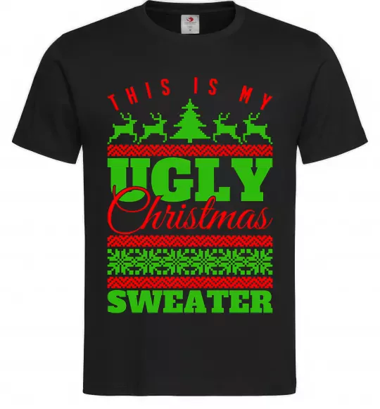 Мужская футболка Ugly Christmas sweater Черный фото