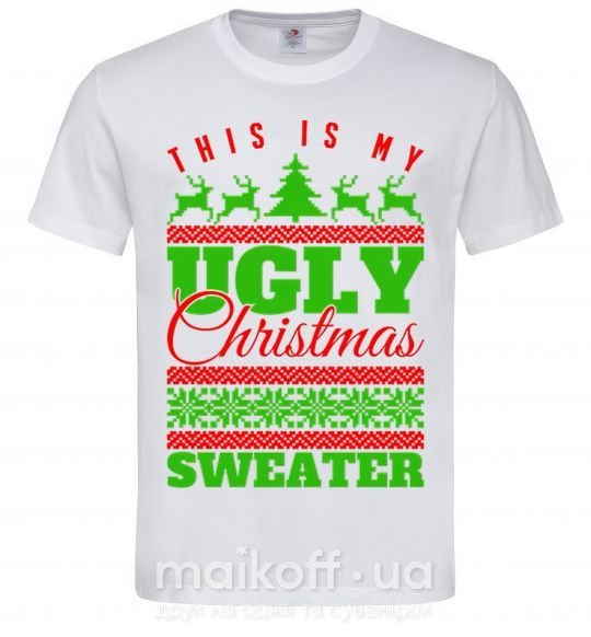 Чоловіча футболка Ugly Christmas sweater Білий фото