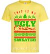 Чоловіча футболка Ugly Christmas sweater Лимонний фото