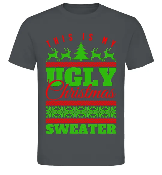 Мужская футболка Ugly Christmas sweater Графит фото