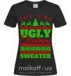 Жіноча футболка Ugly Christmas sweater Чорний фото