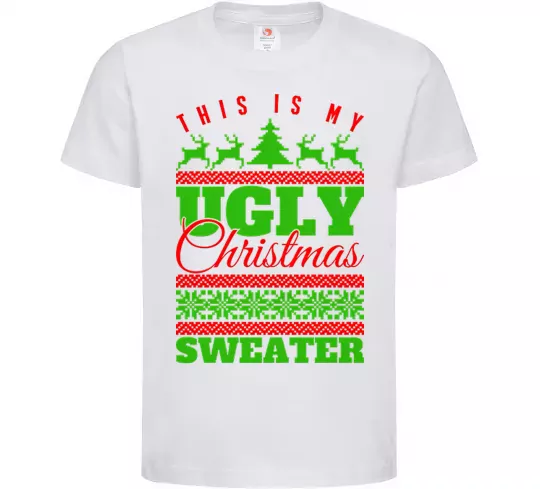 Детская футболка Ugly Christmas sweater Белый фото