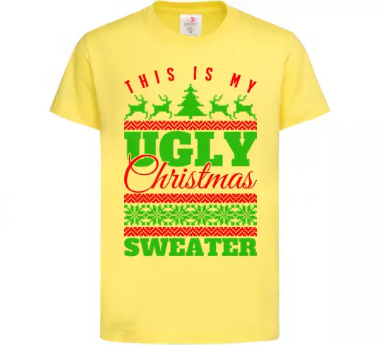 Детская футболка Ugly Christmas sweater Лимонный фото