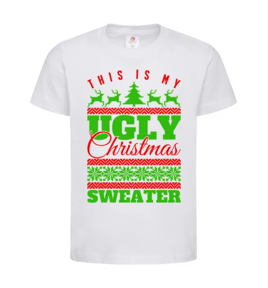 Дитяча футболка Ugly Christmas sweater Білий фото