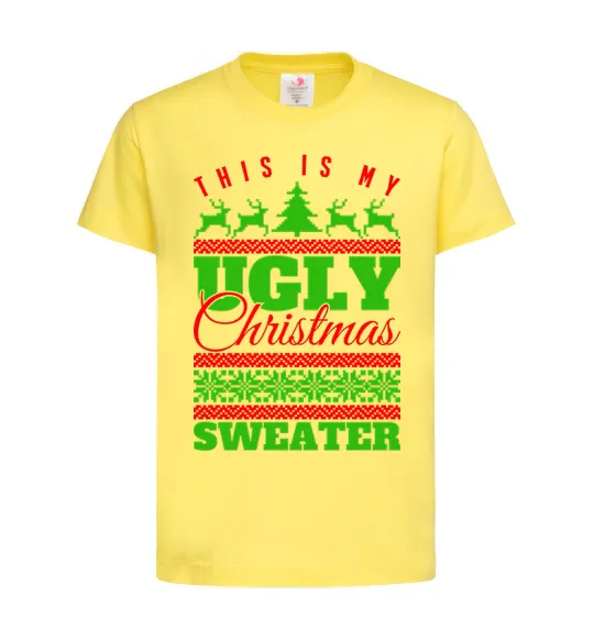 Дитяча футболка Ugly Christmas sweater Лимонний фото