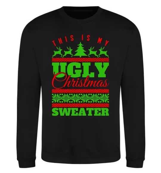 Світшот Ugly Christmas sweater Чорний фото