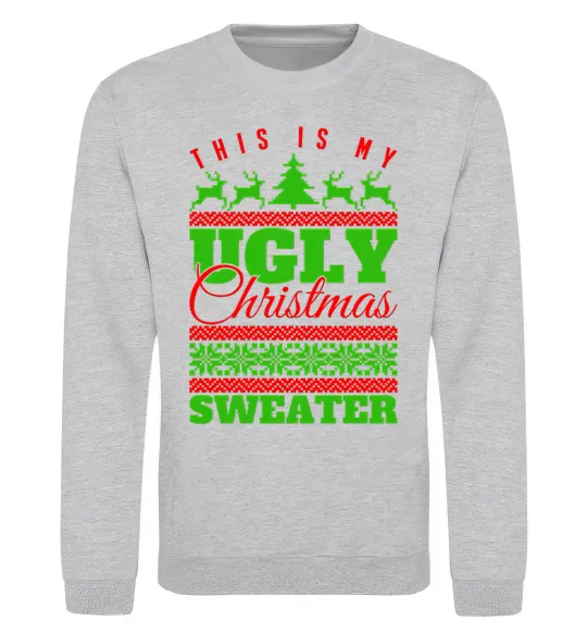 Світшот Ugly Christmas sweater Сірий меланж фото