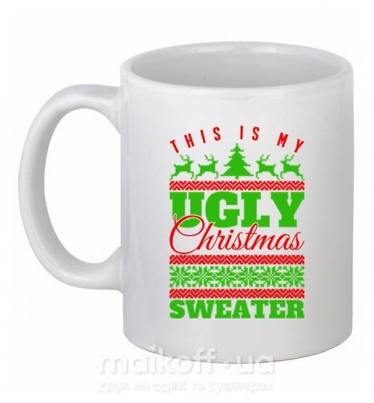 Чашка керамическая Ugly Christmas sweater Белый фото