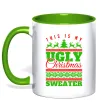 Чашка з кольоровою ручкою Ugly Christmas sweater Зелений фото