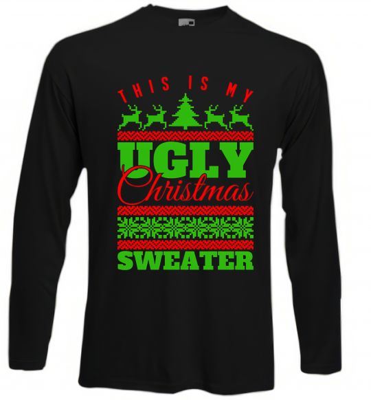 Лонгслів Ugly Christmas sweater Чорний фото