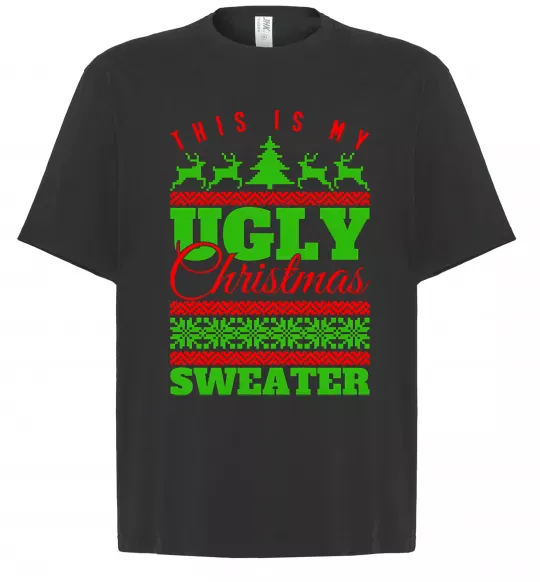 Футболка Оверсайз Ugly Christmas sweater Черный фото