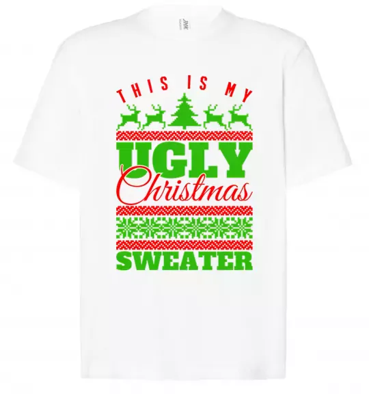 Футболка Оверсайз Ugly Christmas sweater Белый фото
