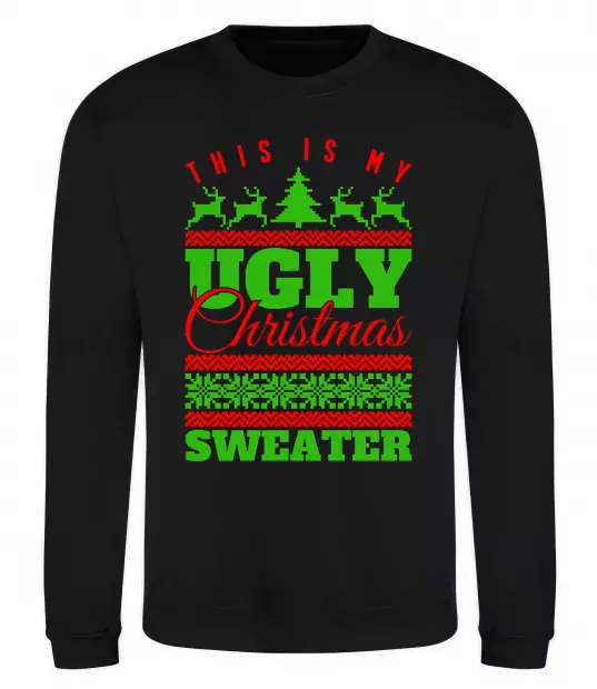 Свитшот Ugly Christmas sweater Черный фото