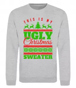 Свитшот Ugly Christmas sweater Серый меланж фото