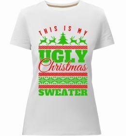 Женская премиум футболка Ugly Christmas sweater