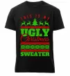 Чоловіча преміум футболка Ugly Christmas sweater Чорний фото