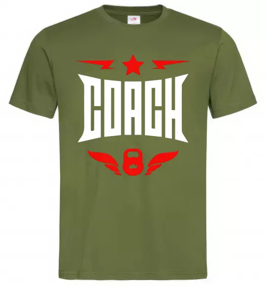 Чоловіча футболка Тренер Оливковий фото