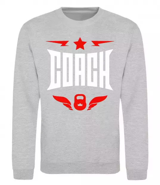 Свитшот Тренер Серый меланж фото