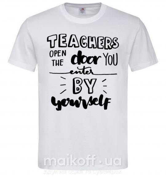 Чоловіча футболка Teachers open door Білий фото