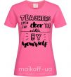 Жіноча футболка Teachers open door Яскраво-рожевий фото