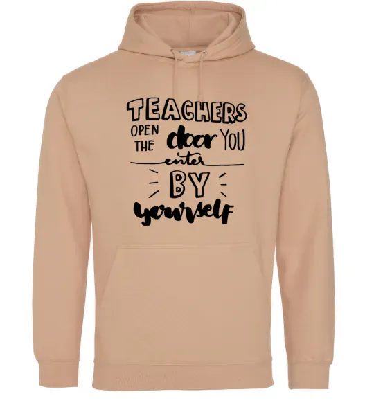 Женская толстовка (худи) Teachers open door Песочный фото