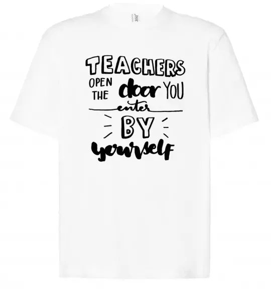 Футболка Оверсайз Teachers open door Белый фото