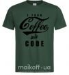 Чоловіча футболка I turn coffee into code Темно-зелений фото