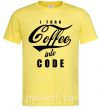 Мужская футболка I turn coffee into code Лимонный фото