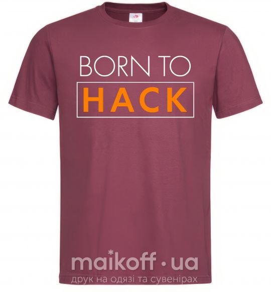 Мужская футболка Born to hack Бордовый фото