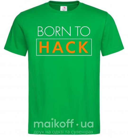 Чоловіча футболка Born to hack Зелений фото