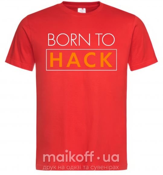 Мужская футболка Born to hack Красный фото