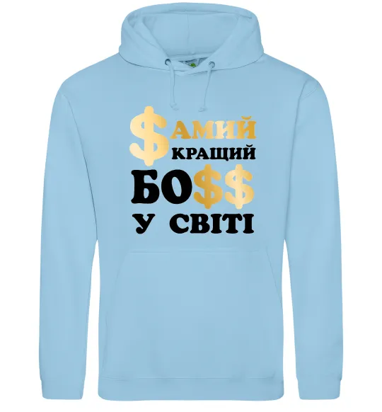 Женская толстовка (худи) Кращий у світі босс Голубой фото