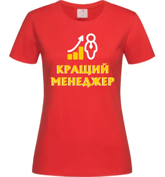 Женская футболка Кращий менеджер Красный фото