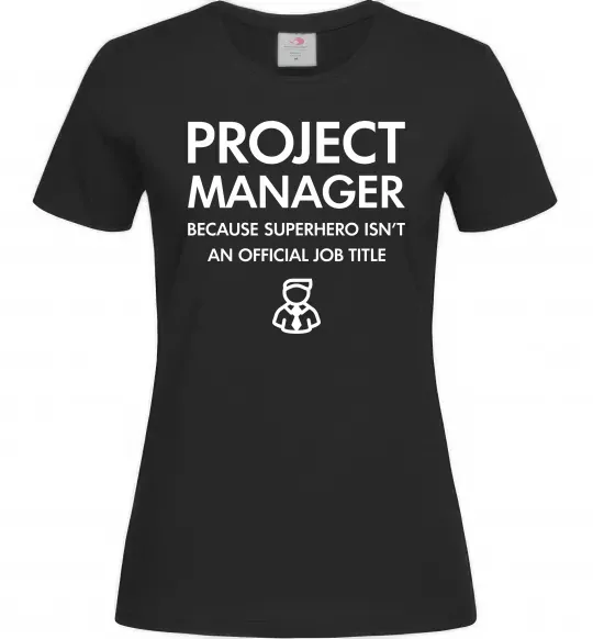 Женская футболка Project manager Черный фото