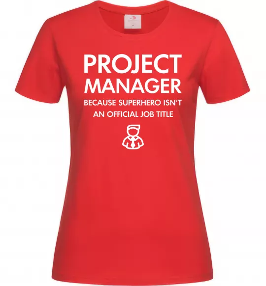 Женская футболка Project manager Красный фото