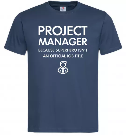 Чоловіча футболка Project manager Темно-синій фото