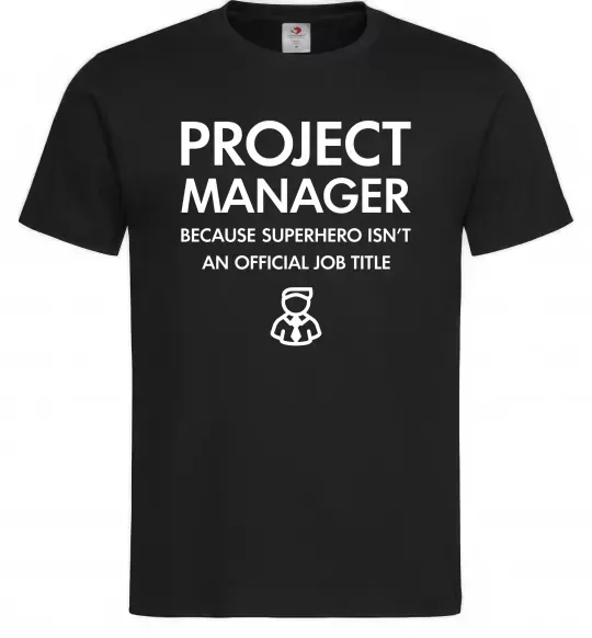 Чоловіча футболка Project manager Чорний фото